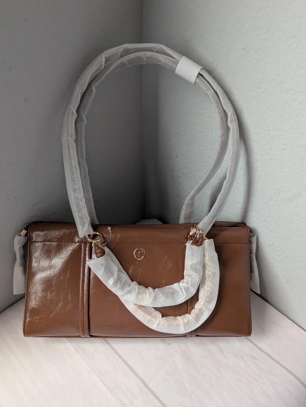 NWT Michael Kors Matilda Small Cinched Shoulder Bag In Luggage